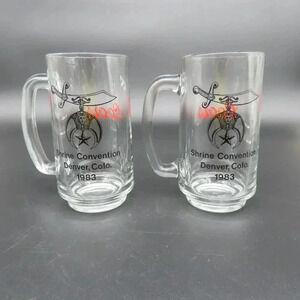 Shriner Mug Shrine Convention Denver Colorado 1983 Vintage Set of 2